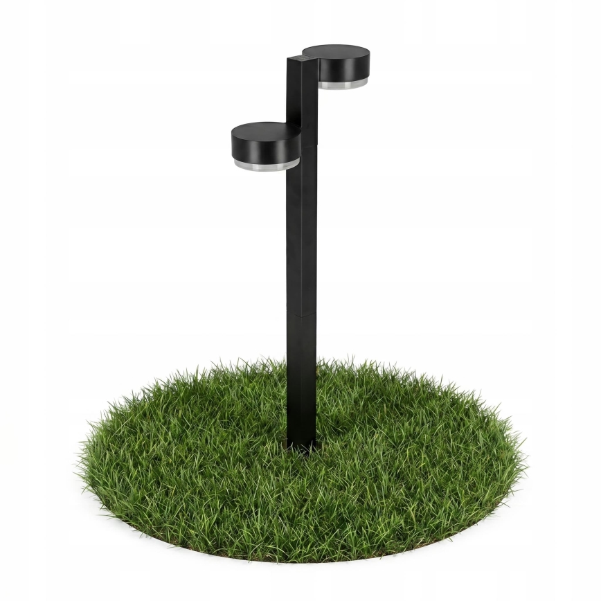 Set of 2 LED solar lamps – 2xLED/1W/3.7V, 1200 mAh, 55 cm, IP65, black