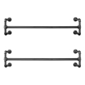 Set of 2 LINEA wall-mounted clothes hangers, black