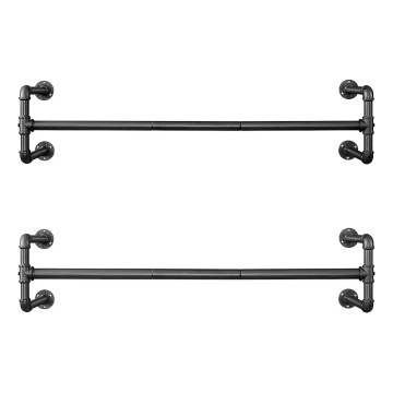 Set of 2 LINEA wall-mounted clothes hangers, black