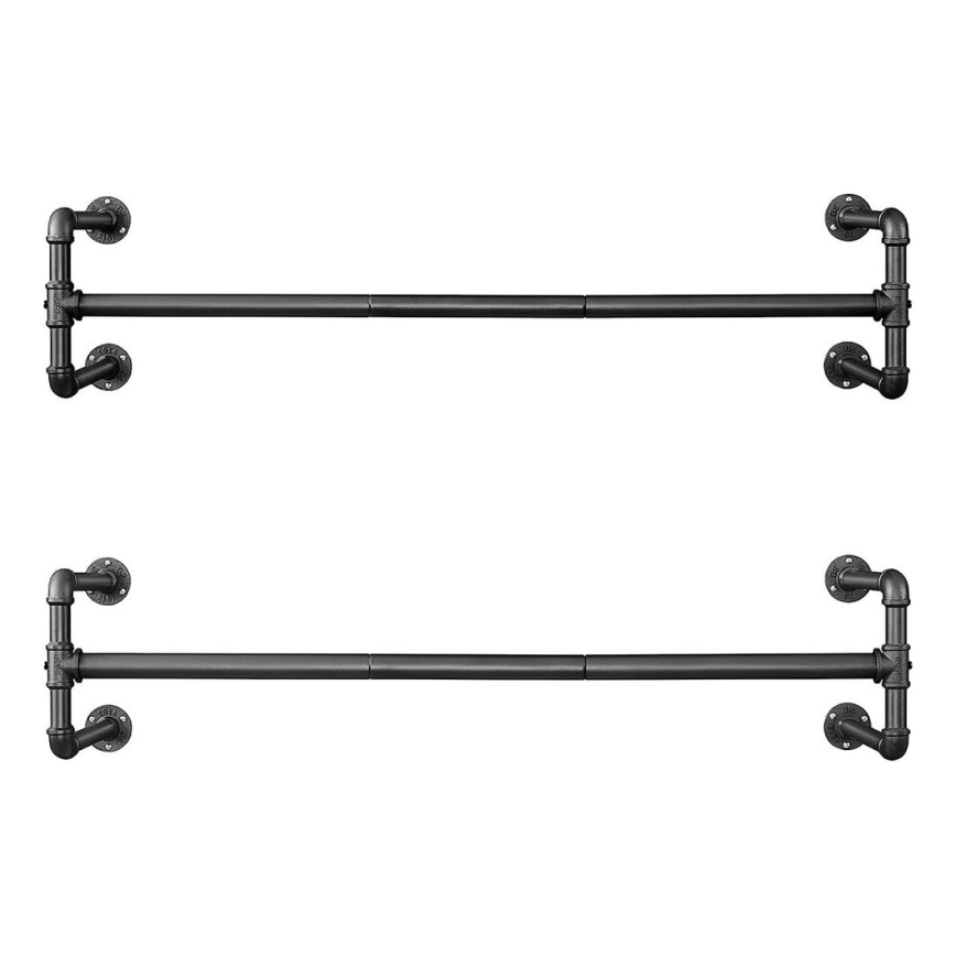 Set of 2 LINEA wall-mounted clothes hangers, black