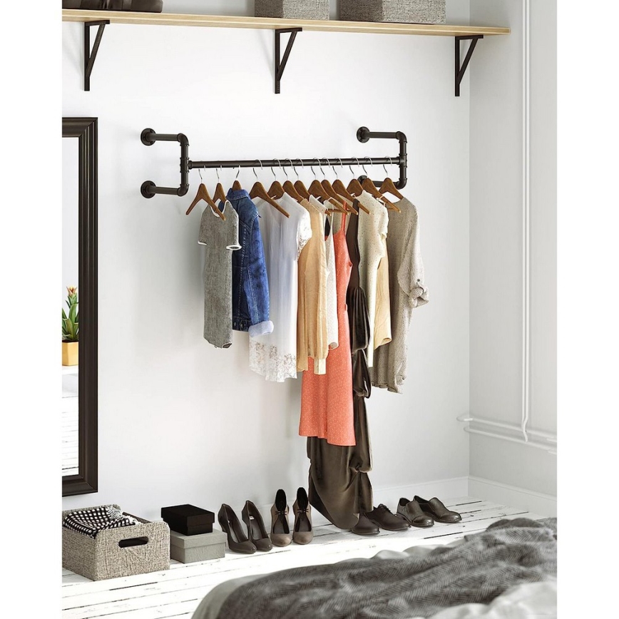 Set of 2 LINEA wall-mounted clothes hangers, black