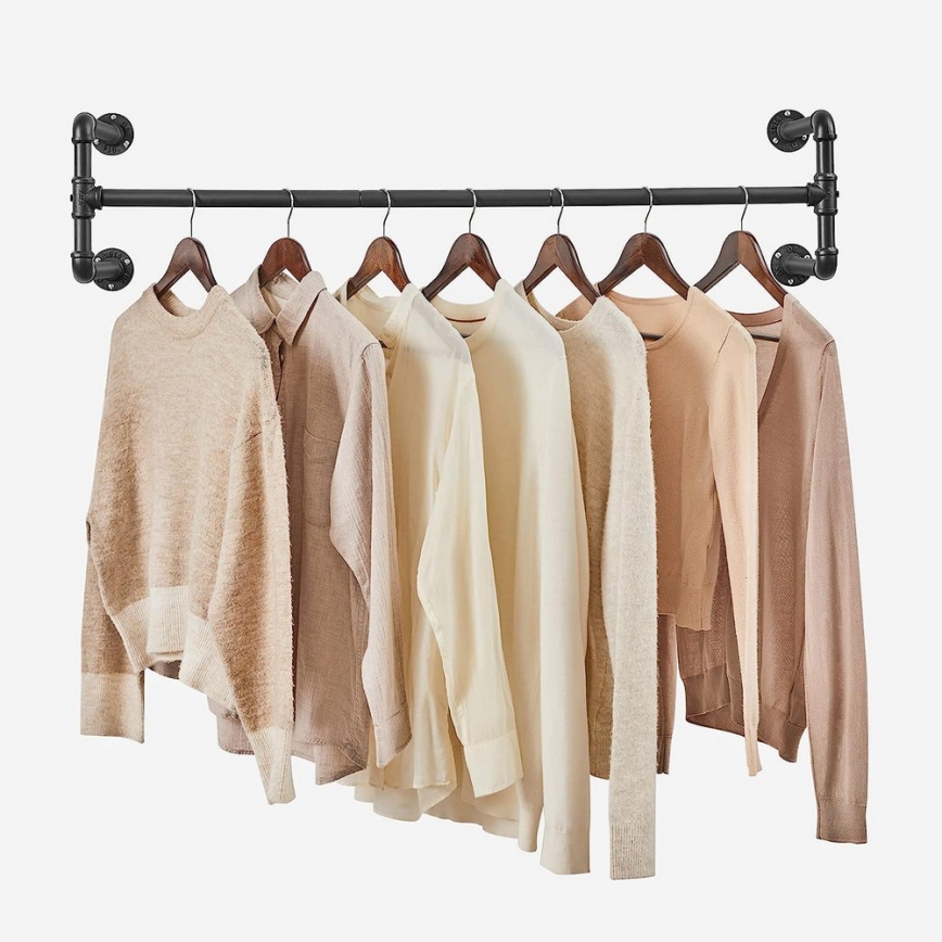Set of 2 LINEA wall-mounted clothes hangers, black