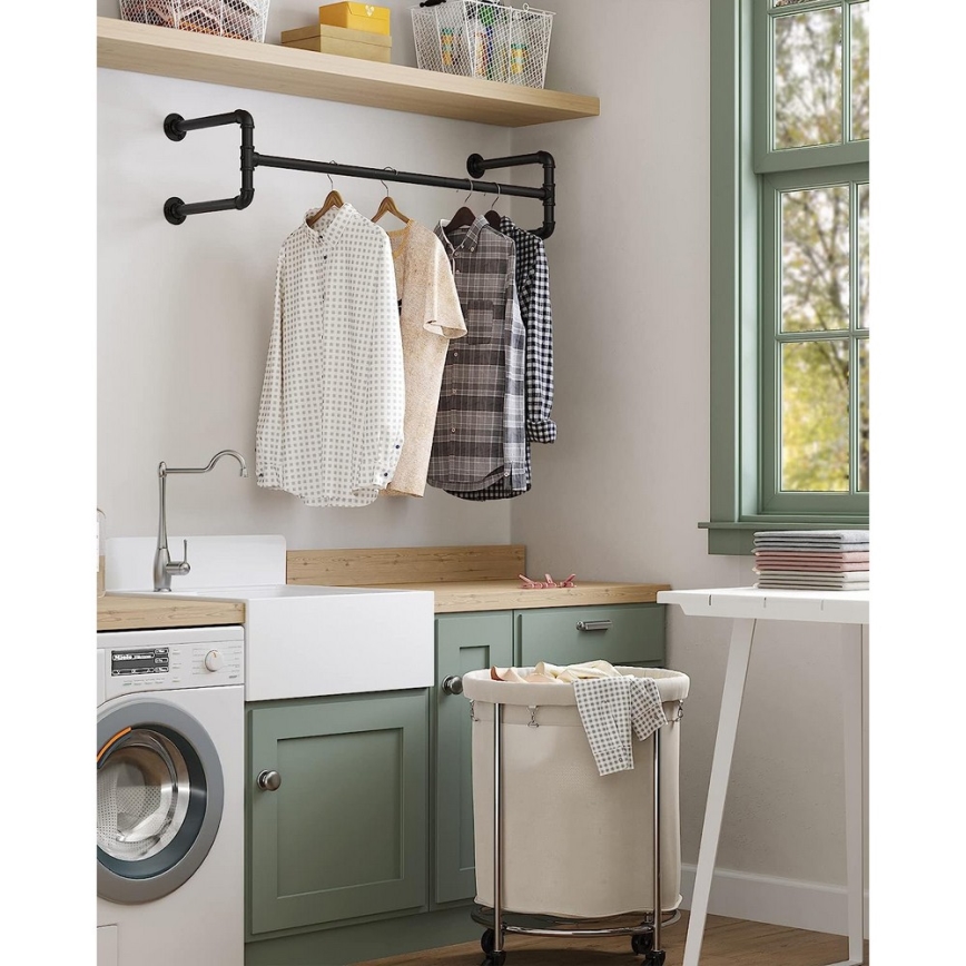Set of 2 LINEA wall-mounted clothes hangers, black
