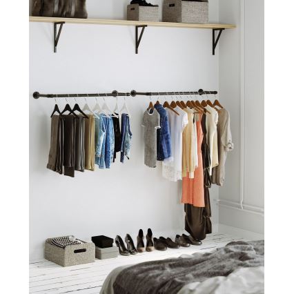 Set of 2 LINEA wall-mounted hanger hooks, black