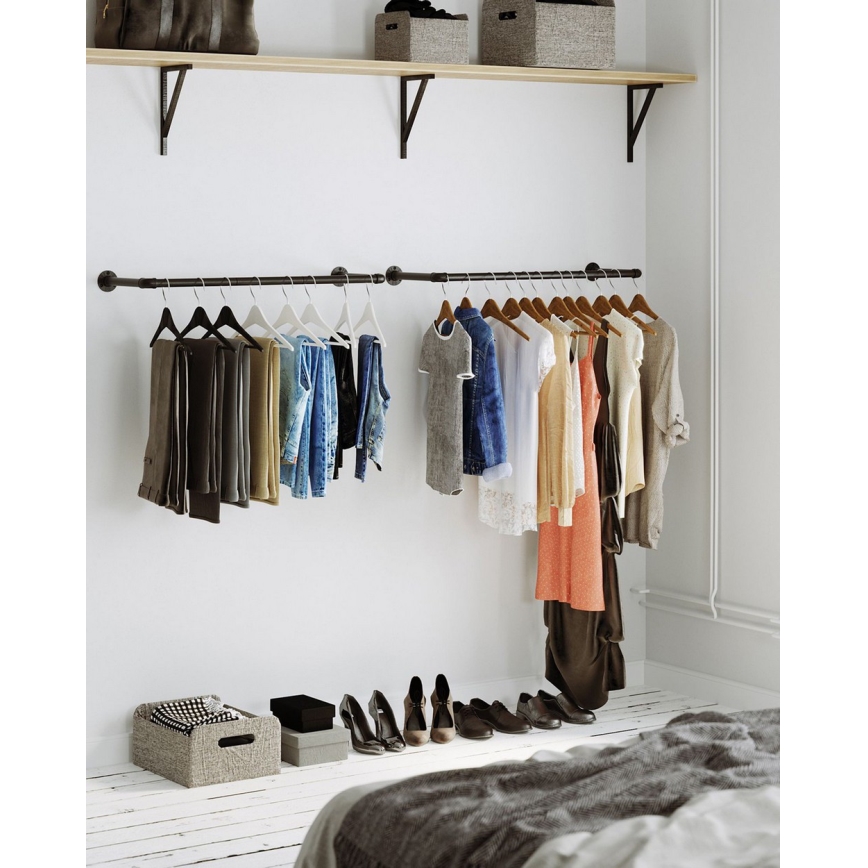 Set of 2 LINEA wall-mounted hanger hooks, black