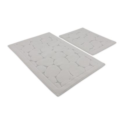 Set of 2 LINO bath mats 60/100 cm, cream