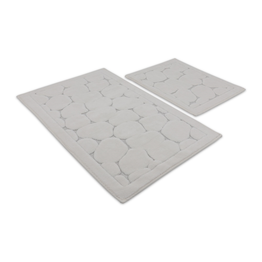 Set of 2 LINO bath mats 60/100 cm, cream