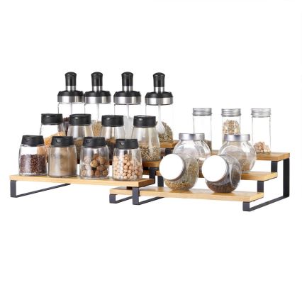 Set of 2 MARGE spice jar holders black/brown