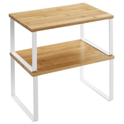 Set of 2 MARGE storage shelves, white/brown