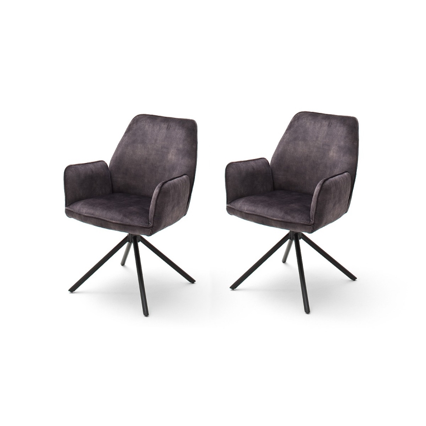 Set of 2 NEXORO dining chairs — Anthracite