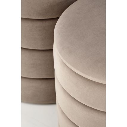Set of 2 PAX ottomans Ø 33/40 cm, taupe