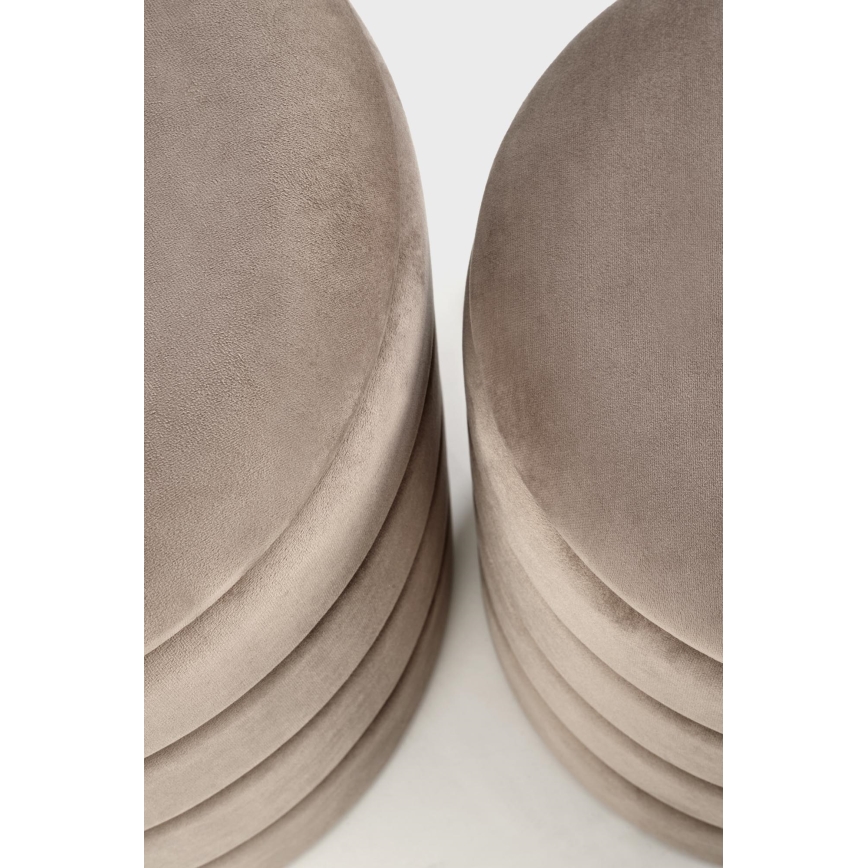 Set of 2 PAX ottomans Ø 33/40 cm, taupe