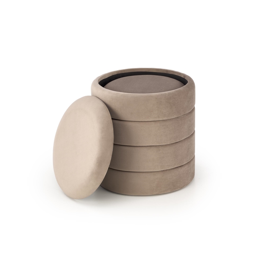 Set of 2 PAX ottomans Ø 33/40 cm, taupe