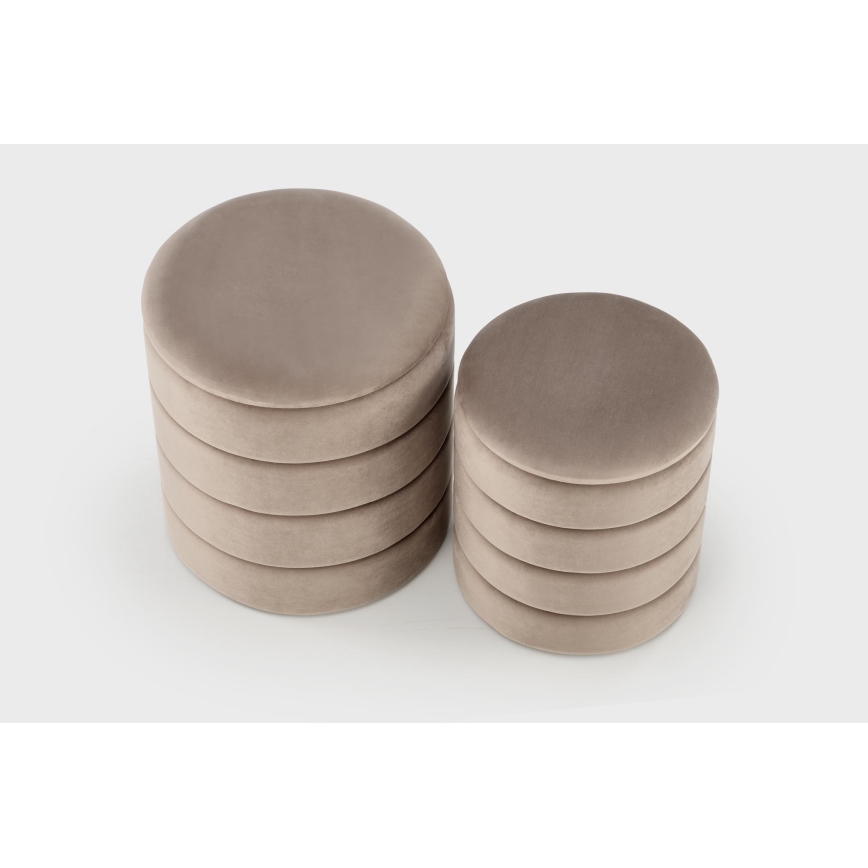 Set of 2 PAX ottomans Ø 33/40 cm, taupe