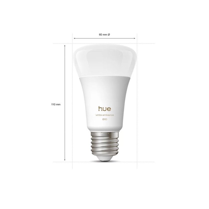 Set of 2 Philips Hue WHITE AMBIANCE Dimmable LED Bulbs E27/6W/230V 1000-20000K