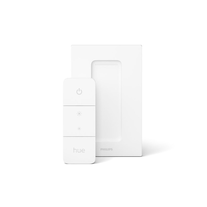 Set of 2 dimmable Philips Hue WHITE AMBIANCE GU10 LED bulbs, 4.2W, 230V, 2200–6500K + dimmer switch
