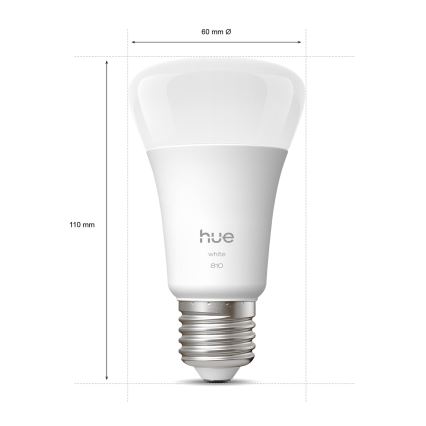 Set of 2 Philips Hue WHITE Dimmable LED Bulbs E27/7W/230V 2700K