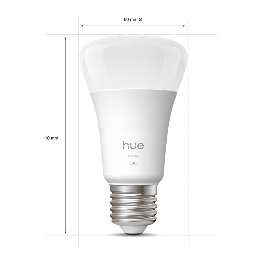 Set of 2 Philips Hue WHITE Dimmable LED Bulbs E27/7W/230V 2700K