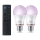Set of 2 Philips SMART A60 E27 RGB LED dimmable bulbs, 8.5W/230V, 2200–6500K + remote control