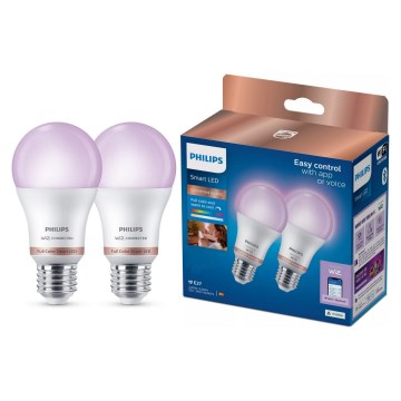 Set of 2 Philips SMART A60 RGB Dimmable LED Bulbs E27/12.5W/230V 2200-6500K