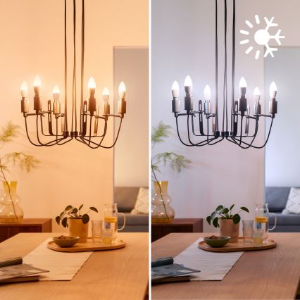 SET 2x LED RGB Dimmable bulb Philips SMART C37 E14/4,9W/230V 2200-6500K CRI 90