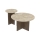 Set of 2 PURO round coffee tables, Ø 40/70 cm, walnut/beige