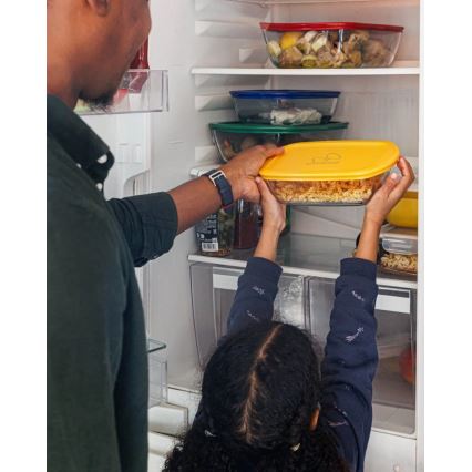 Set of 2 PYREX glass food storage containers, 1.2/2.5 L