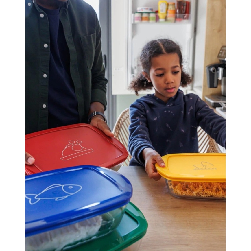 Set of 2 PYREX glass food storage containers — 1.2 L and 2.5 L