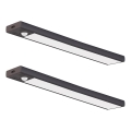 Set of 2 rechargeable LED furniture lights with motion and dusk sensor VIRO LED/1,2W/3,7V 800 mAh 3000/4000/6500K 30 cm black