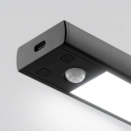 Set of 2 Rechargeable VIRO LED Furniture Lights with Motion and Dusk Sensor, 1.2W / 3.7V, 800 mAh, 3000/4000/6500K, 30 cm, Black