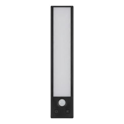Set of 2 Rechargeable VIRO LED Furniture Lights with Motion and Dusk Sensor, 1.2W / 3.7V, 800 mAh, 3000/4000/6500K, 30 cm, Black