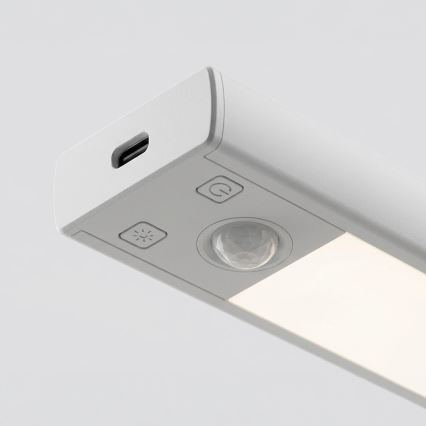 Set of 2 Rechargeable LED Furniture Lights with Motion and Dusk Sensor VIRO LED/1W/3.7V 800 mAh 3000/4000/6500K 20 cm White