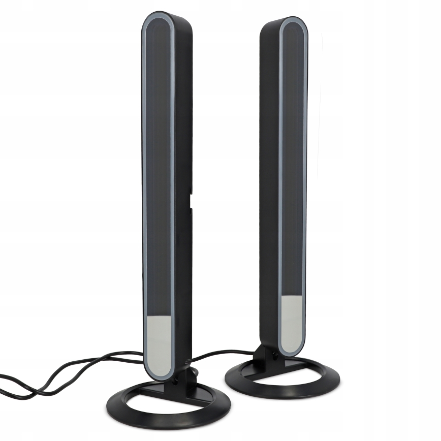 Set of 2 RGBIC LED dimmable table lamps LED/5W/5V, black + remote control