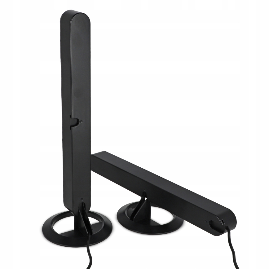 Set of 2 RGBIC LED dimmable table lamps LED/5W/5V, black + remote control