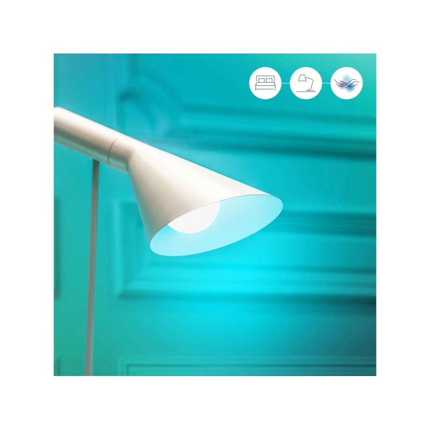 Set of 2 Dimmable LED RGBW A60 Bulbs E27/9W/230V 2200–6500K Wi‑Fi + Remote Control - WiZ