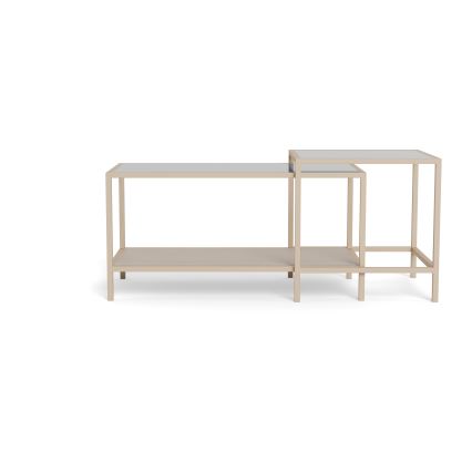 Set of 2 SARON Coffee Tables 90 x 50 cm, Gray/Clear
