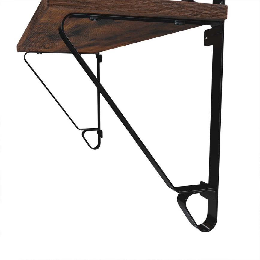 Set of 2 SHELFY Wall Shelves, Brown/Black