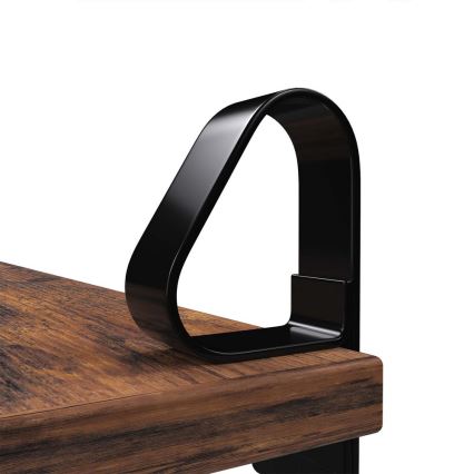 Set of 2 SHELFY Wall Shelves, Brown/Black