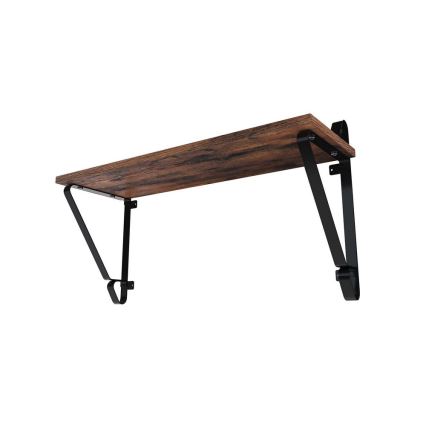 Set of 2 SHELFY Wall Shelves, Brown/Black