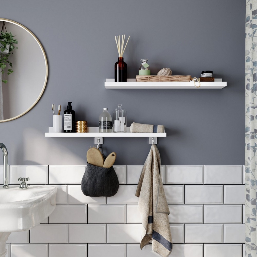 Set of 2 SHELFY Wall Shelves, White