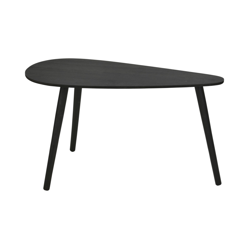 Set of 2 SOLE coffee tables 60/80x30/40 cm black