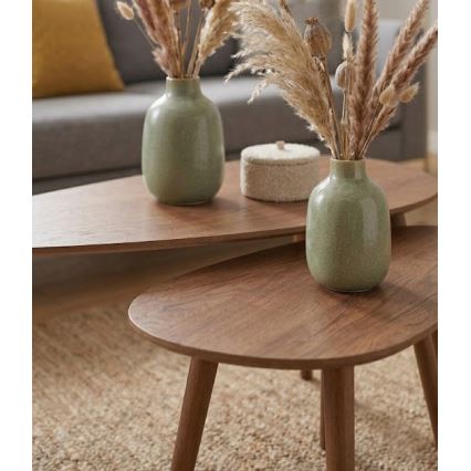 Set of 2 SOLE coffee tables 60/80x30/40 cm, walnut