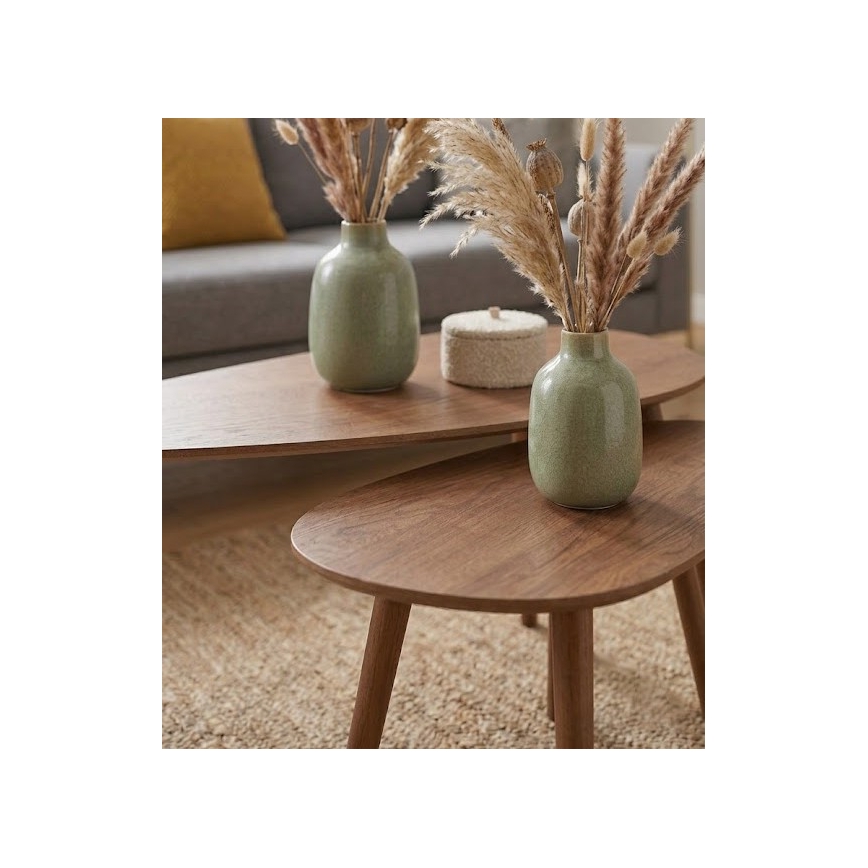Set of 2 SOLE coffee tables 60/80x30/40 cm, walnut