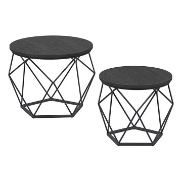 Set of 2 TALIA Coffee Tables – Black