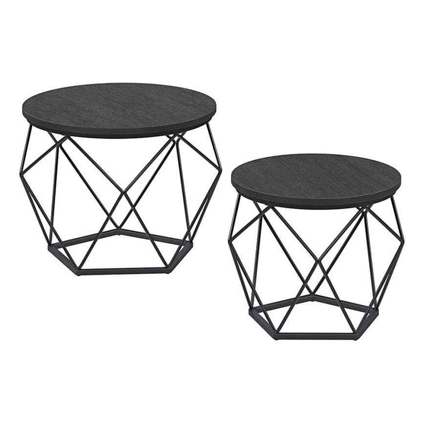 Set of 2 TALIA Coffee Tables – Black