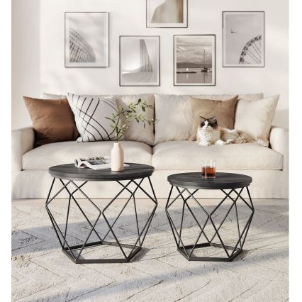 Set of 2 TALIA Coffee Tables – Black