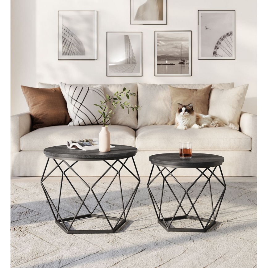Set of 2 TALIA Coffee Tables – Black