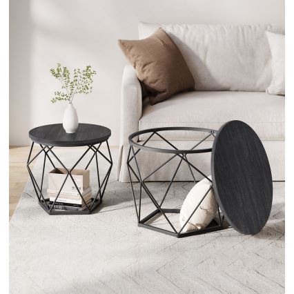 Set of 2 TALIA Coffee Tables – Black