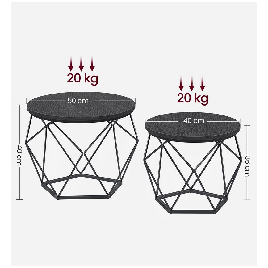 Set of 2 TALIA Coffee Tables – Black