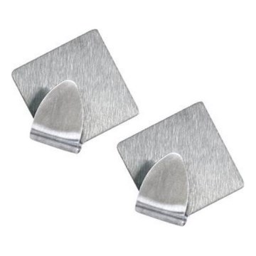 Set of 2 TORO Wall Hooks, Matte Chrome